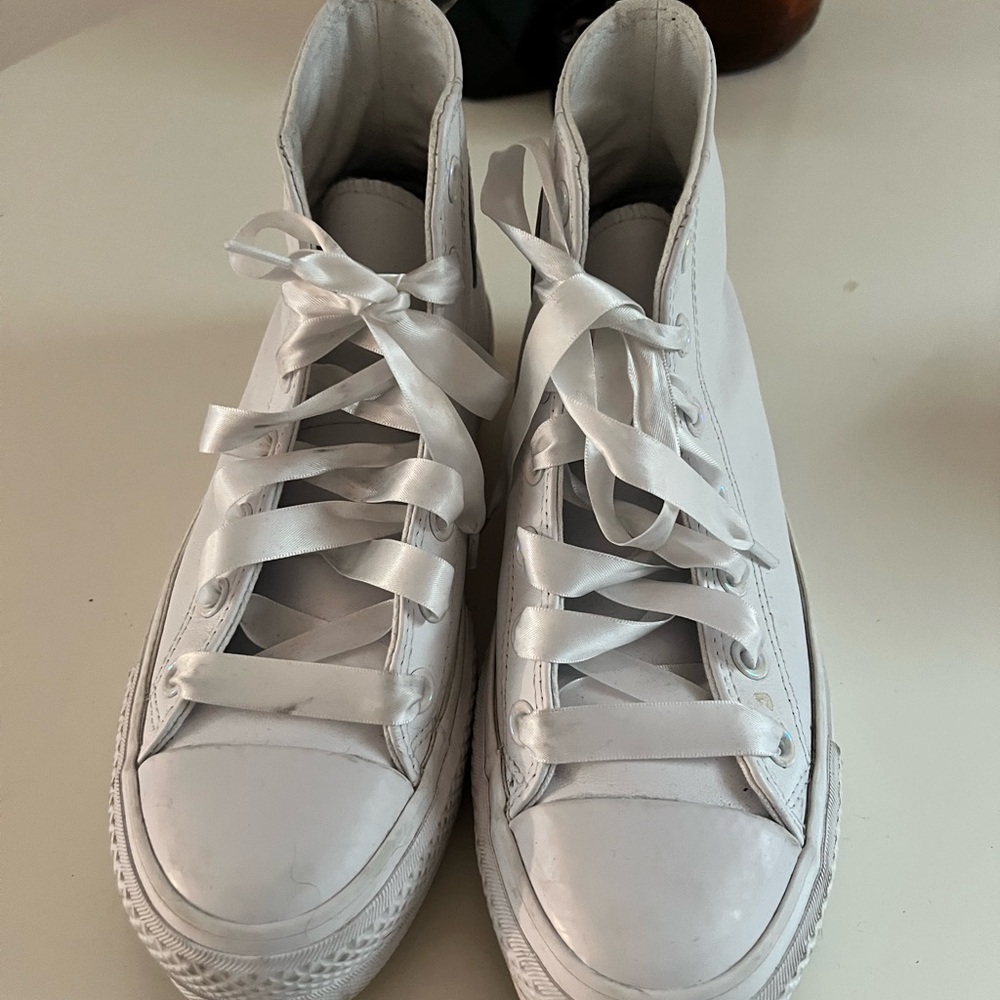 Custom Mrs Chuck Taylor All Star Lift Platform Wedding high top sneaker - Picture 4 of 8